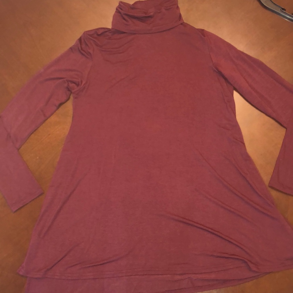 Maroon Long Sleeve Turtle Neck